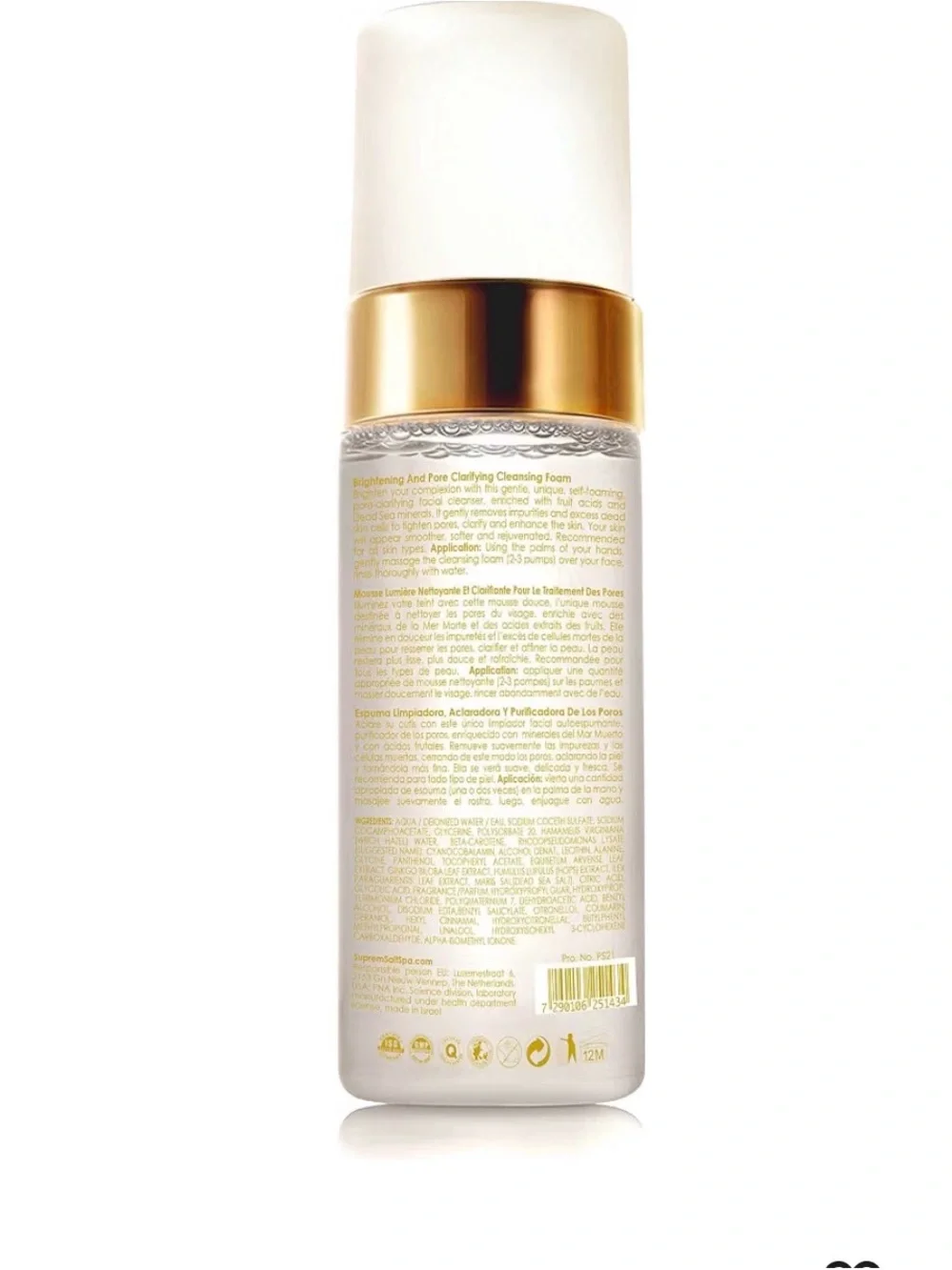 Supreme White Cleansing Foam with Gold Accent